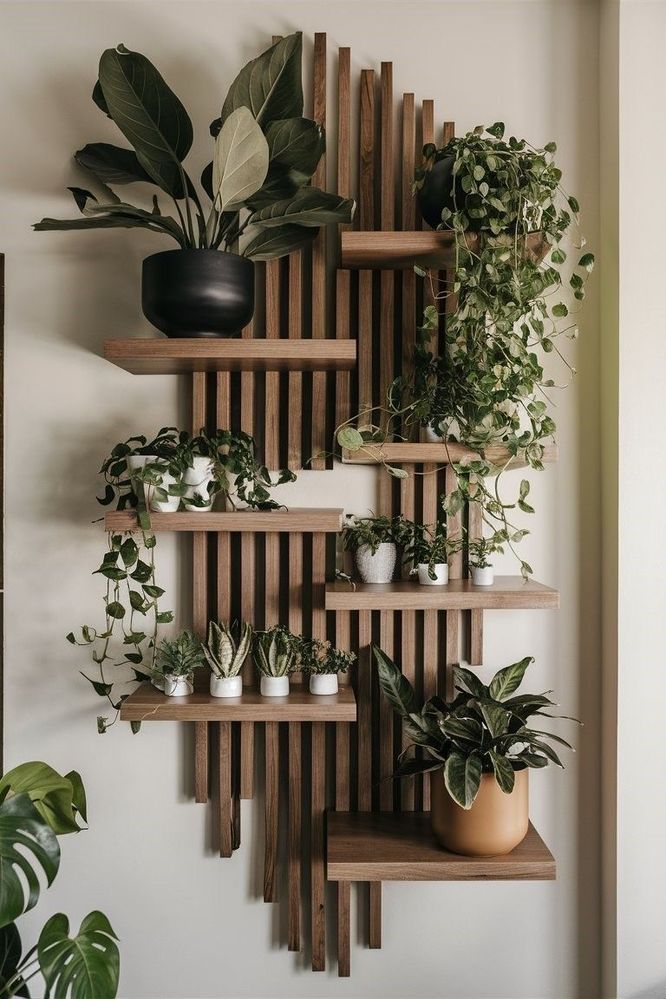 How to create a wooden panel wall with shelves_