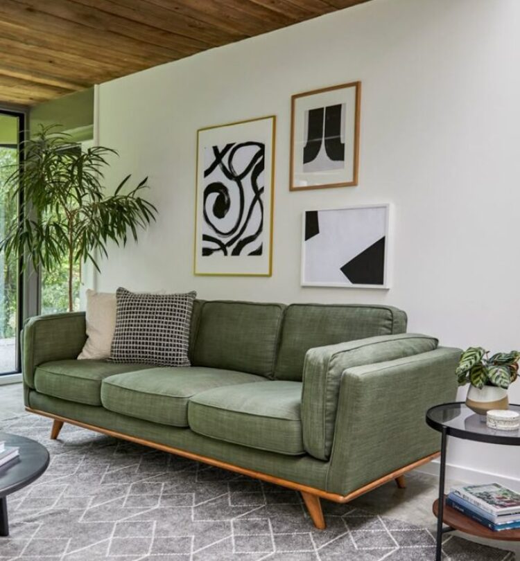 Timber Olio Green Sofa